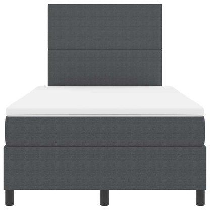 Boxspringbett Dunkelgrau und Weiß 120 x 190 cm Cordstoff