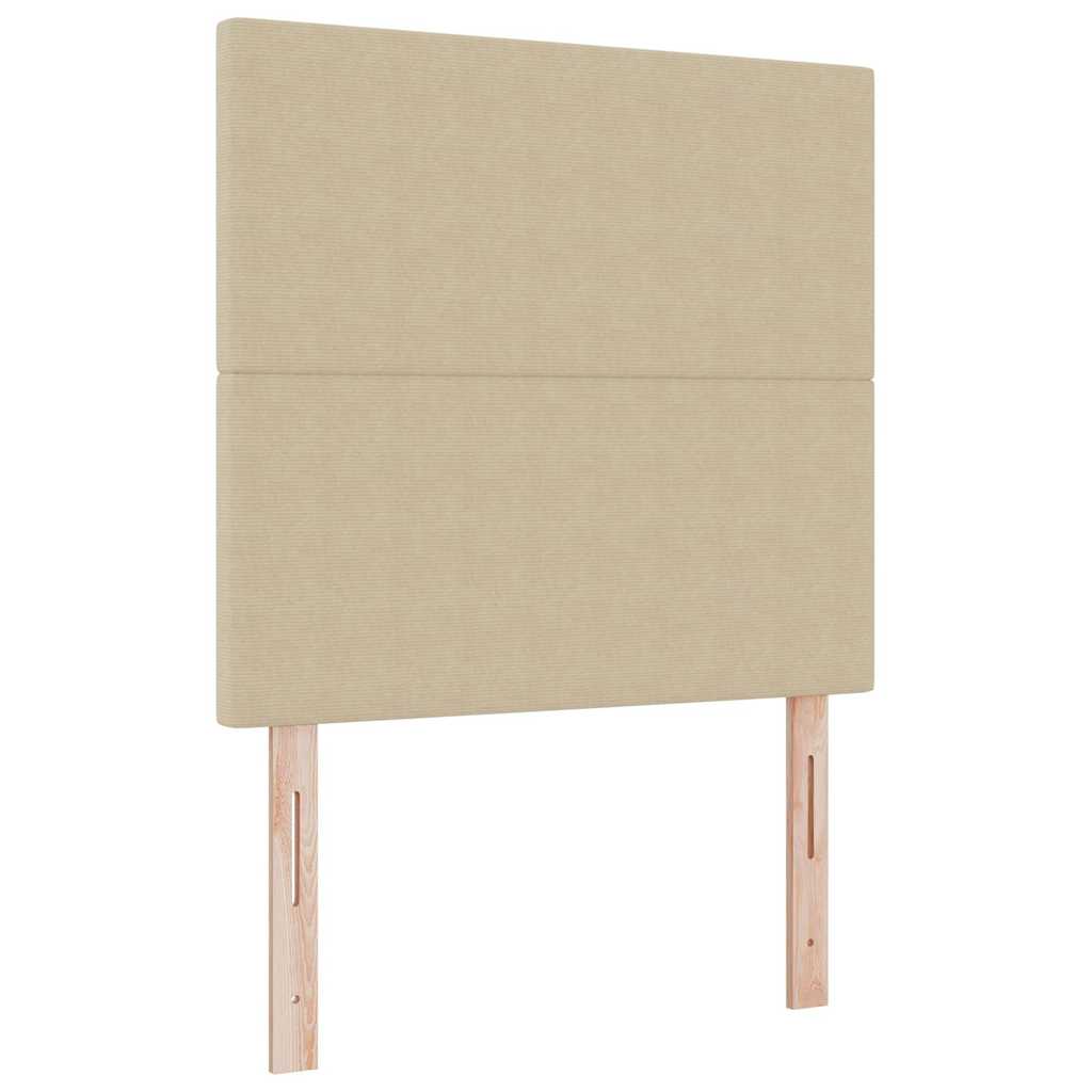 LED Boxspringbett Hellgrau und Weiß 80 x 200 cm Cordstoff