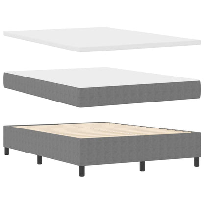 LED Boxspringbett Hellgrau und Weiß 160 x 200 cm Cordstoff