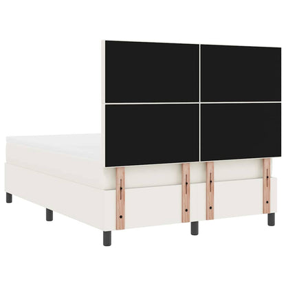 LED Boxspringbett Creme und Weiß 160 x 200 cm Cordstoff