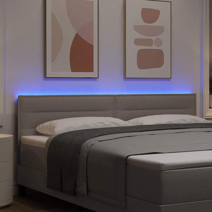 LED Kopfteil mit LED-Lichtleisten Taupe 180 cm Polyester