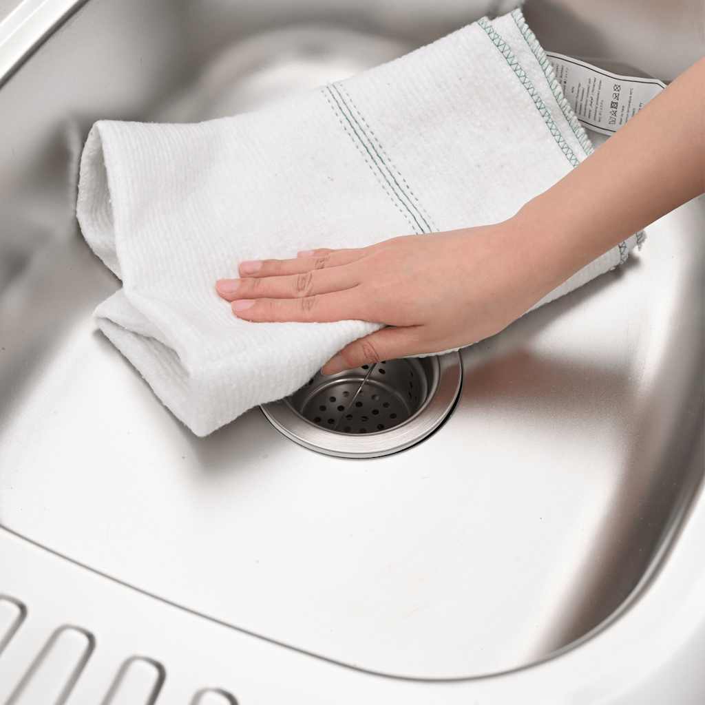 Reinigungstücher 10 Stk. Weiß mit Grünen Gestreift 50x60 cm