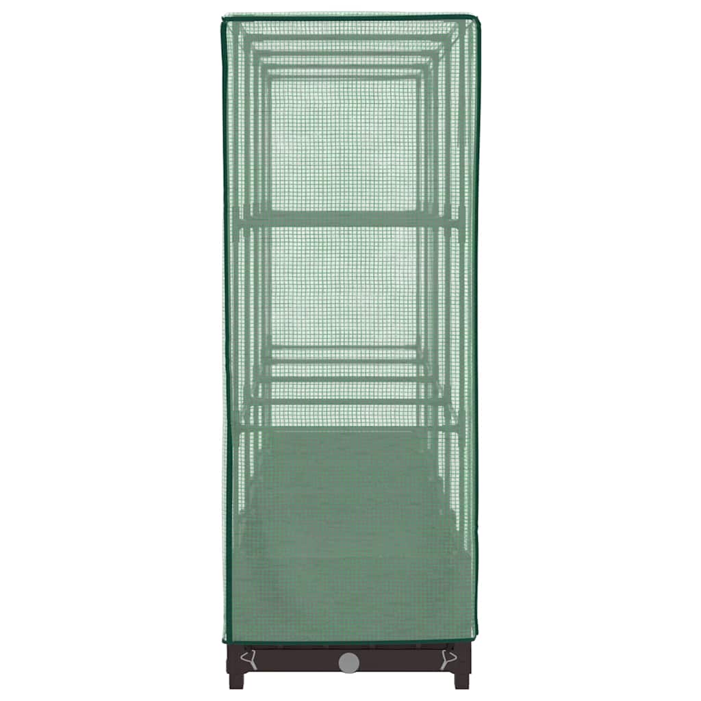 Hochbeet mit Gewächshaus-Aufsatz Rattan-Optik 160x40x123 cm