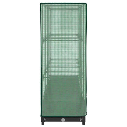 Hochbeet mit Gewächshausabdeckung Rattanoptik 160x40x123 cm