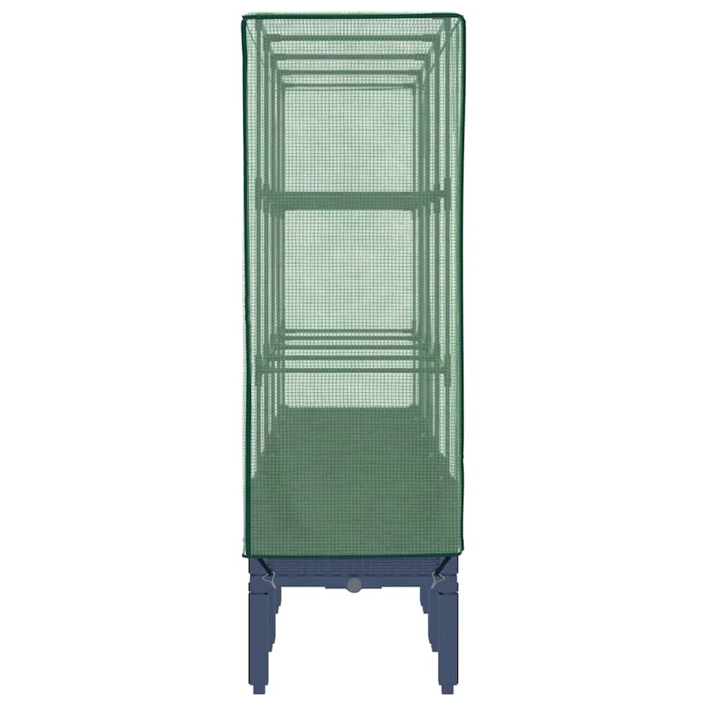 Hochbeet mit Gewächshaus-Aufsatz Rattan-Optik 160x40x140 cm