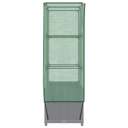 Hochbeet mit Gewächshaus-Aufsatz Rattan-Optik 80x40x138 cm