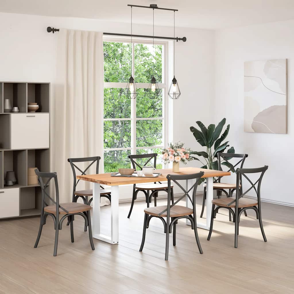 Esstischbeine U-Form 2 Stk. Weiß 50x(72-73) cm Stahl