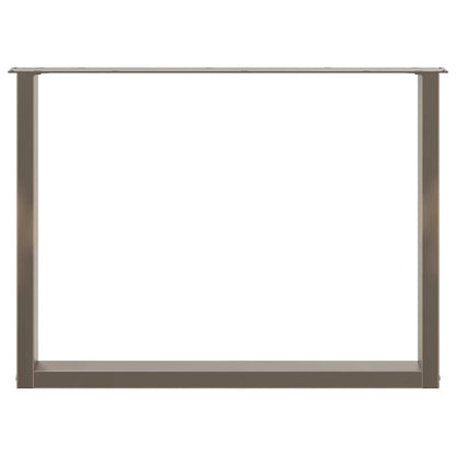 Esstischbeine U-Form 2 Stk. Naturstahl 100x(72-73) cm Stahl