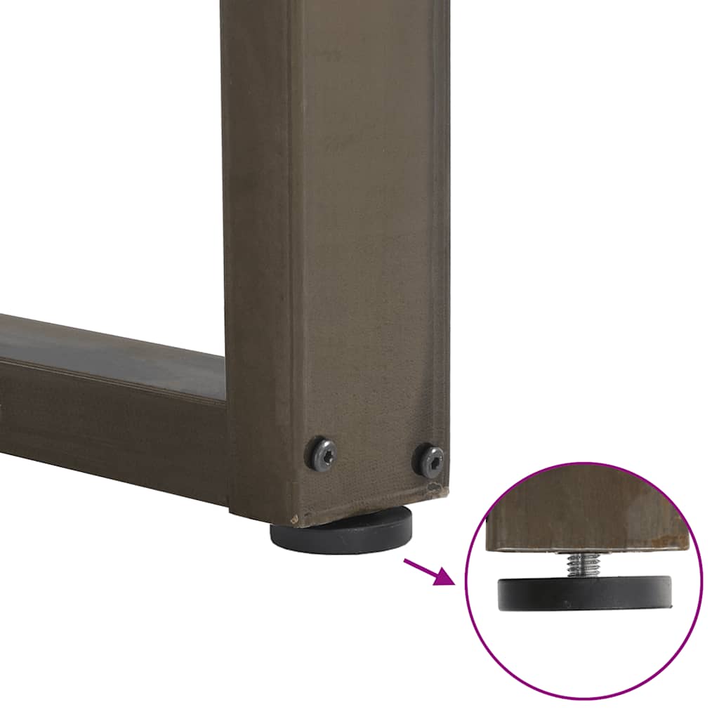 Esstischbeine U-Form 2 Stk. Naturstahl 100x(72-73) cm Stahl