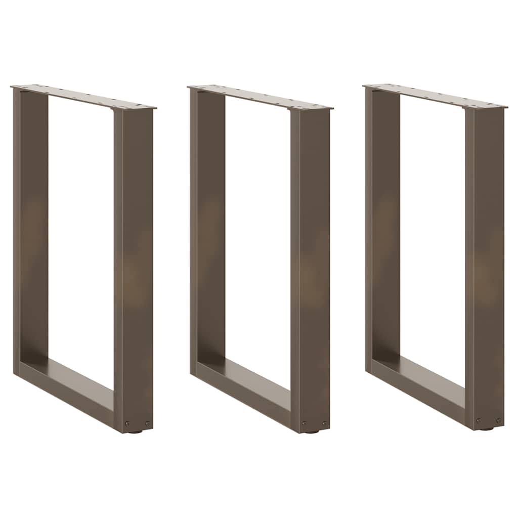 Esstischbeine U-Form 3 Stk. Naturstahl 70x(72-73) cm Stahl