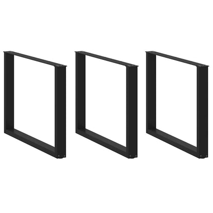 Esstischbeine U-Form 3 Stk. Schwarz 100x(72-73) cm Stahl