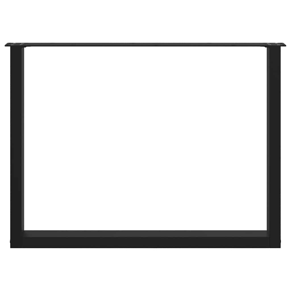 Esstischbeine U-Form 3 Stk. Schwarz 100x(72-73) cm Stahl