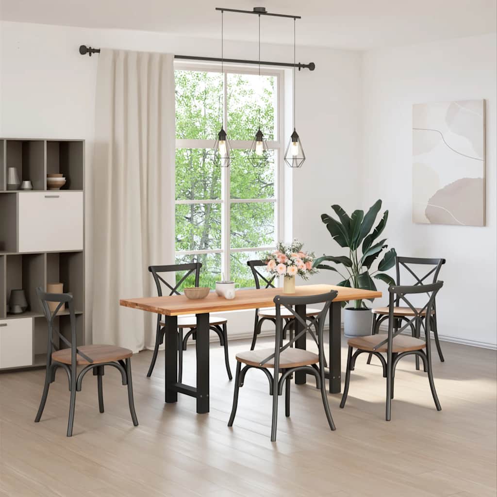 Esstischbeine Schwarz 2 Stk. 60x(72-73) cm Stahl