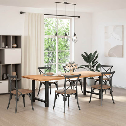 Esstischbeine Schwarz 2 Stk. 70x(72-73) cm Stahl