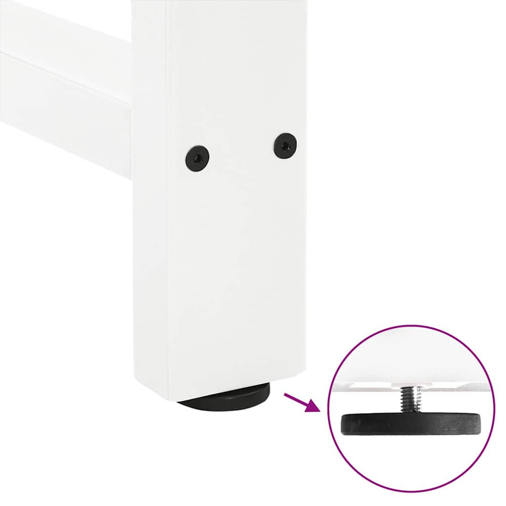 Bartischbeine Weiß 2 Stk. 50x(110-111) cm Stahl