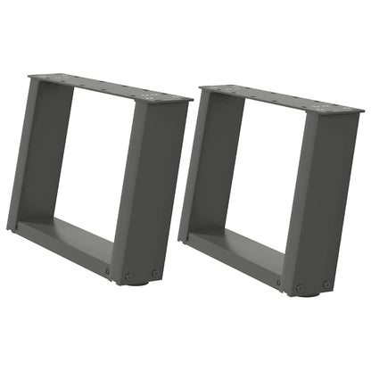 Couchtischbeine U-Form 2 Stk. Anthrazit 50x(30-31) cm Stahl