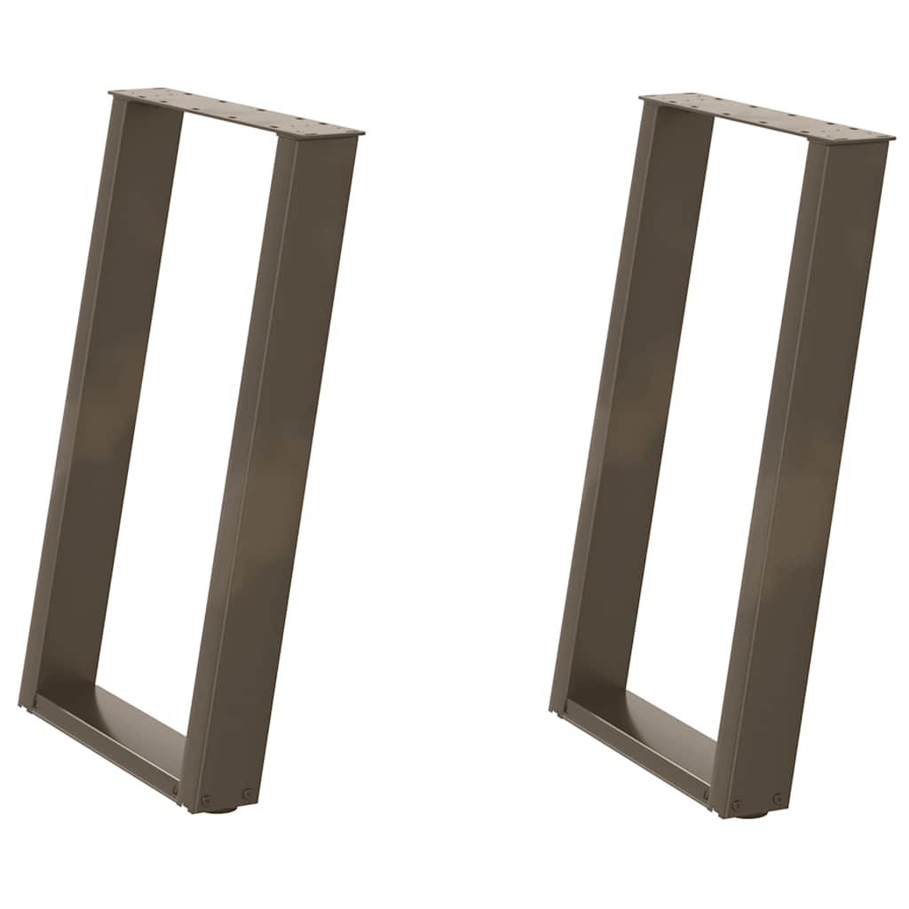 Esstischbeine U-Form 2 Stk. Naturstahl 60x(72-73) cm Stahl