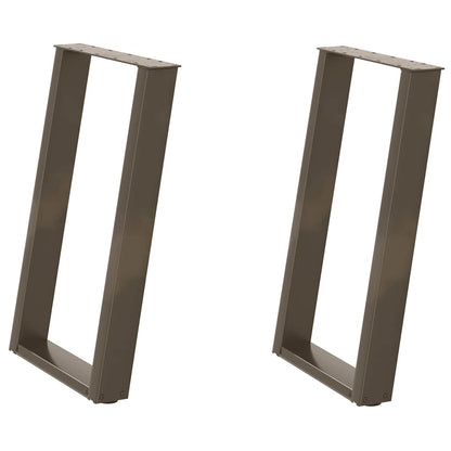 Esstischbeine U-Form 2 Stk. Naturstahl 60x(72-73) cm Stahl