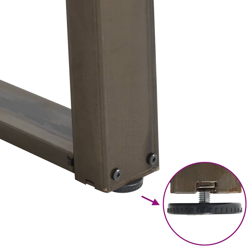 Esstischbeine U-Form 2 Stk. Naturstahl 60x(72-73) cm Stahl