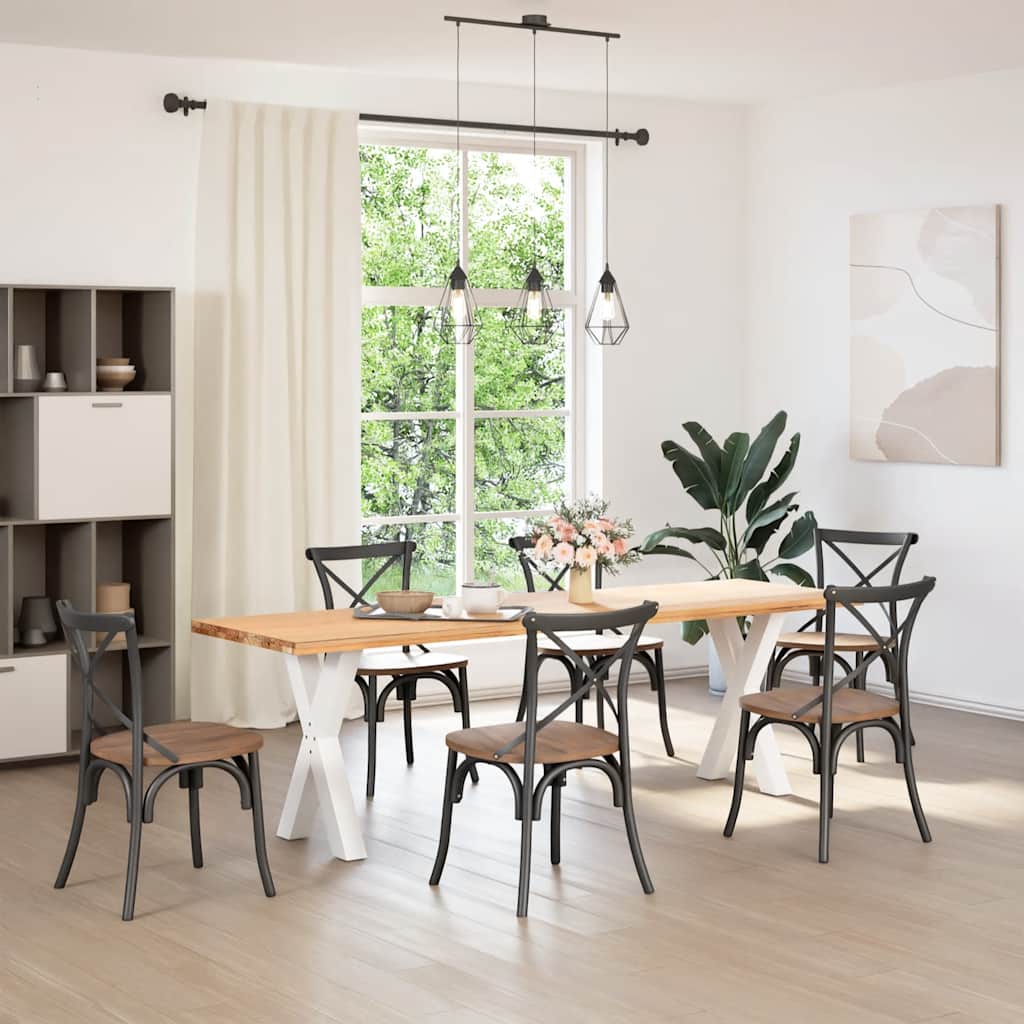 Esstischbeine X-Form 2 Stk. Weiß 60x(72-73) cm Stahl