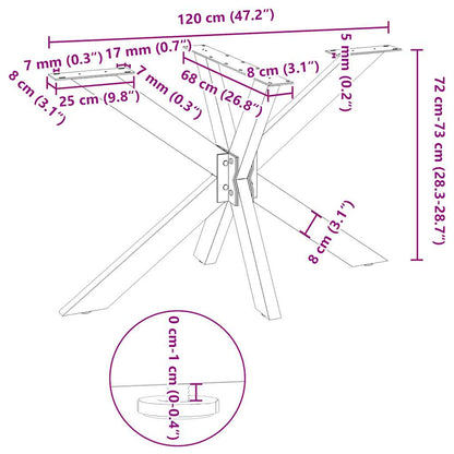 Esstischbein in Spinnenform Anthrazit 120x68x(72-73) cm Stahl