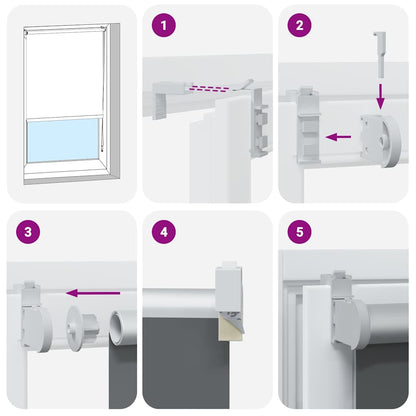Verdunkelungsrollo Grau 145x210cm Stoffbreite 141,6cm Polyester