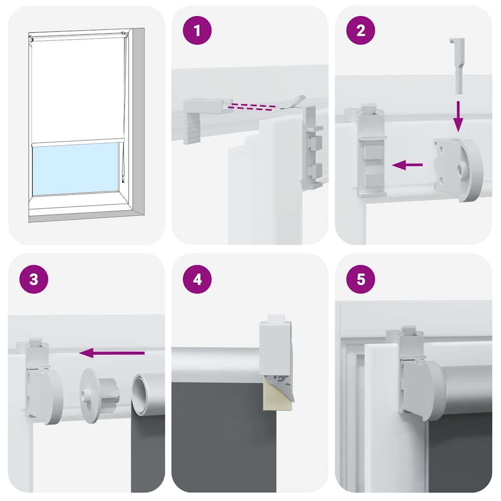 Verdunkelungsrollo Weiß 125x150cm Stoffbreite 121,6cm Polyester