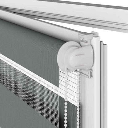 Doppelrollo Dunkelgrau 45x100 cm Stoffbreite 40,9 cm Polyester