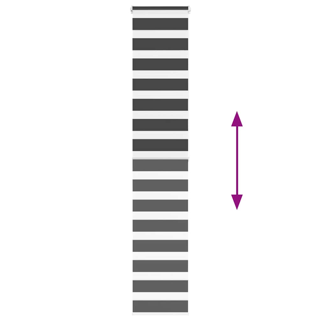 Doppelrollo Schwarz 45x200 cm Stoffbreite 40,9 cm Polyester