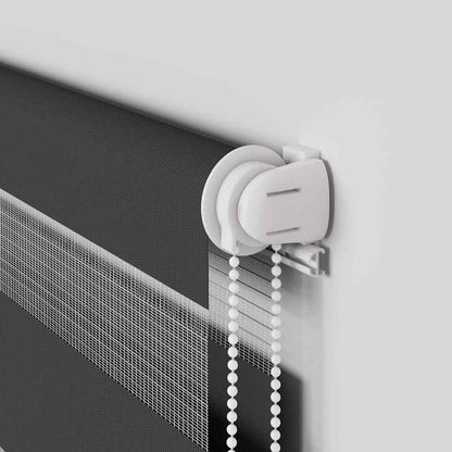 Doppelrollo Schwarz 45x200 cm Stoffbreite 40,9 cm Polyester