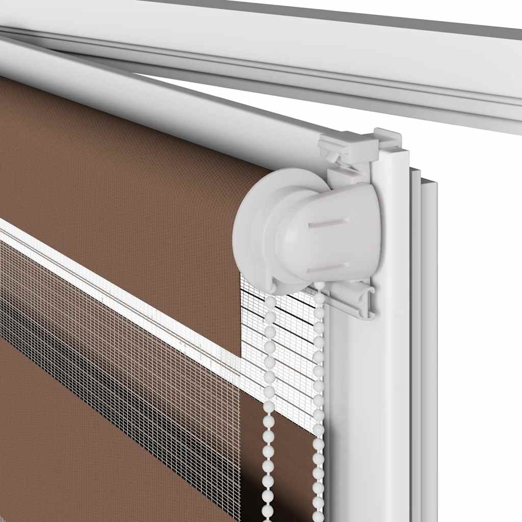 Doppelrollo Braun 95x200 cm Stoffbreite 90,9 cm Polyester