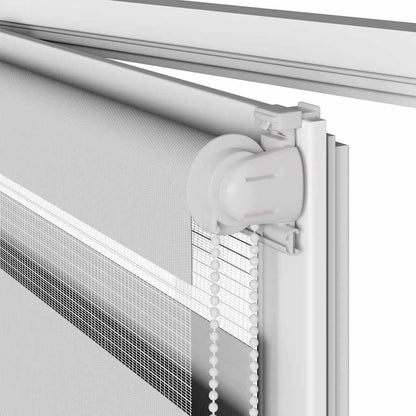 Doppelrollo Hellgrau 155x200 cm Stoffbreite 150,9 cm Polyester