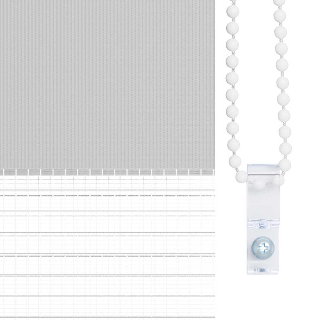 Doppelrollo Hellgrau 80x230 cm Stoffbreite 75,9 cm Polyester