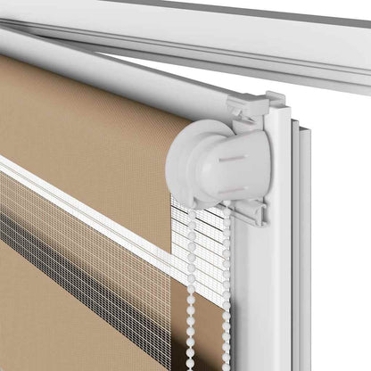 Doppelrollo Sandbraun 130x150 cm Stoffbreite 125,9 cm Polyester