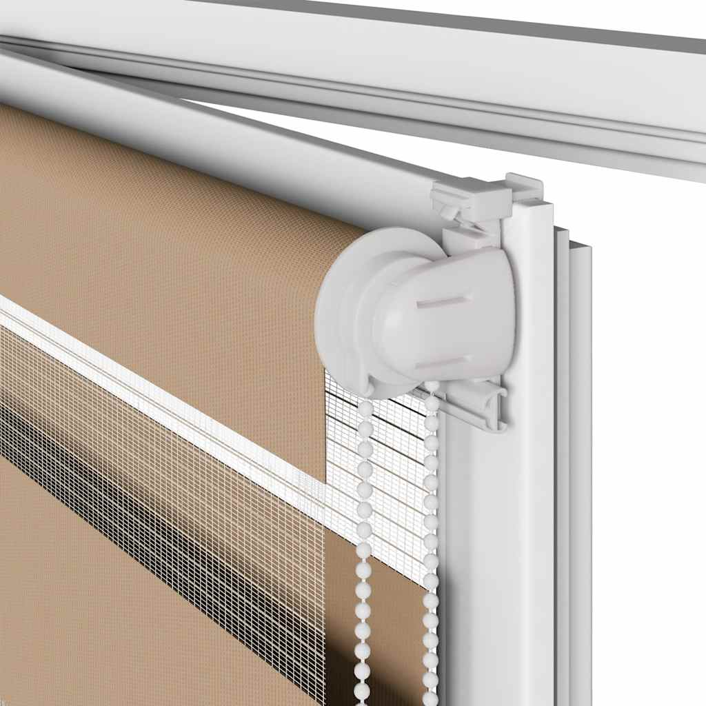 Doppelrollo Sandbraun 145x230 cm Stoffbreite 140,9 cm Polyester