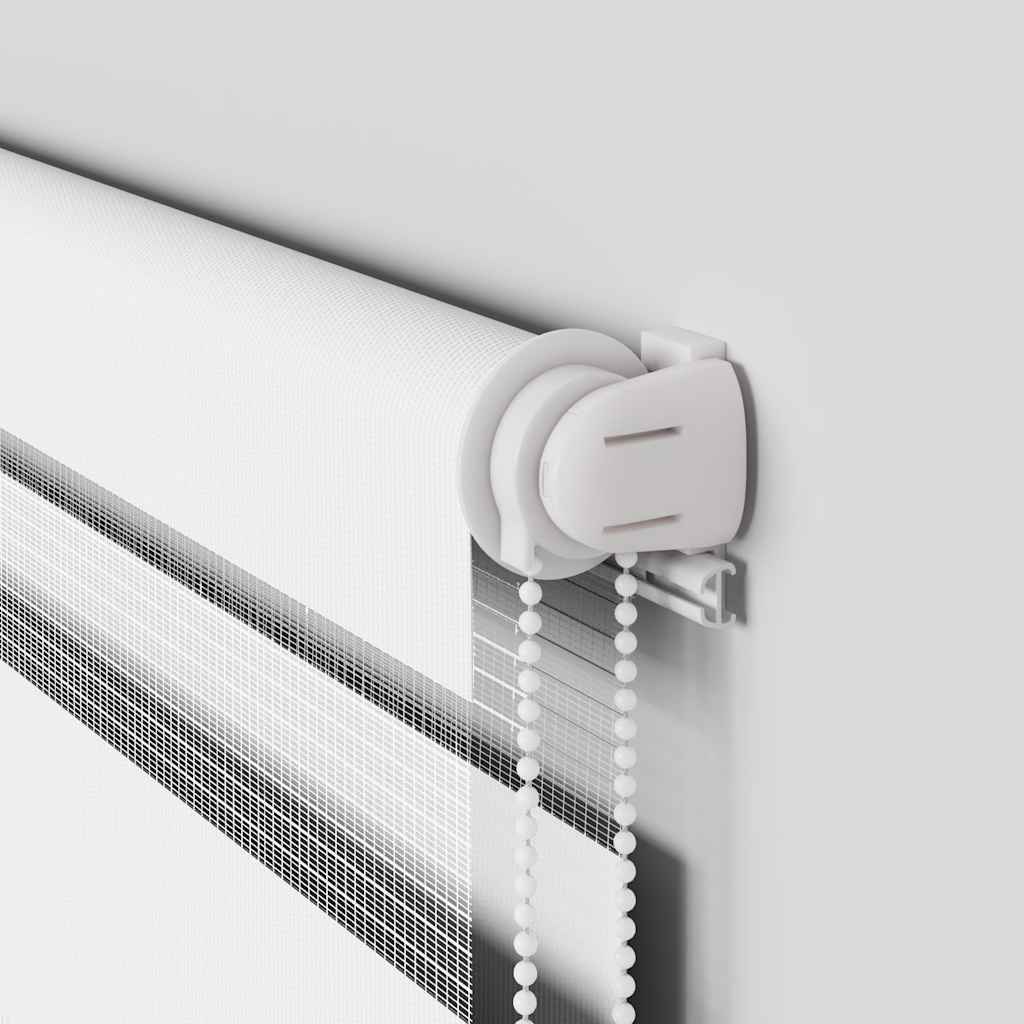 Doppelrollo Weiß 85x200 cm Stoffbreite 80,9 cm Polyester