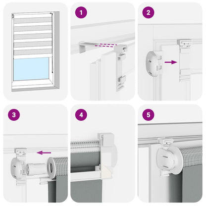 Doppelrollo Weiß 125x200 cm Stoffbreite 120,9 cm Polyester