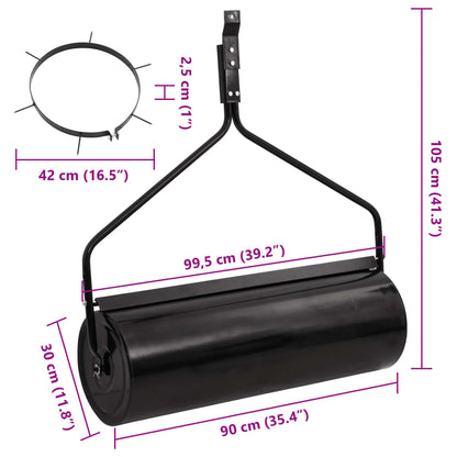 Rasenwalze mit Lüfterklammern zum Ziehen Schwarz 63 L Eisen