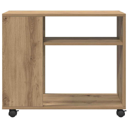Beistelltisch mit Rollen Artisan-Eiche 70x35x60cm Holzwerkstoff