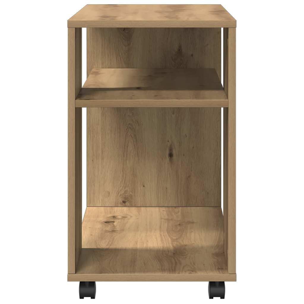 Beistelltisch mit Rollen Artisan-Eiche 70x35x60cm Holzwerkstoff