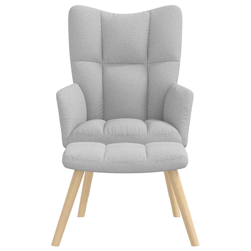 Relaxsessel mit Fußhocker Wolkengrauer Stoff