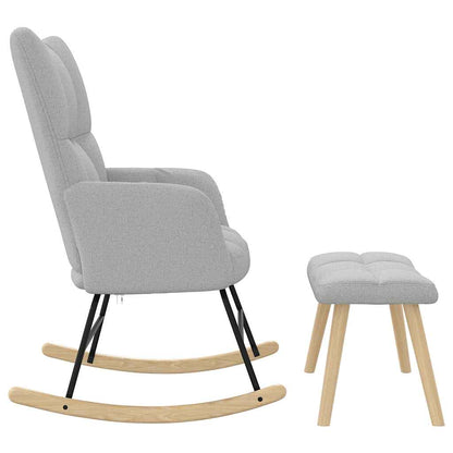 Schaukelstuhl mit Fußhocker Wolkengrauer Stoff
