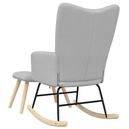 Schaukelstuhl mit Fußhocker Wolkengrauer Stoff