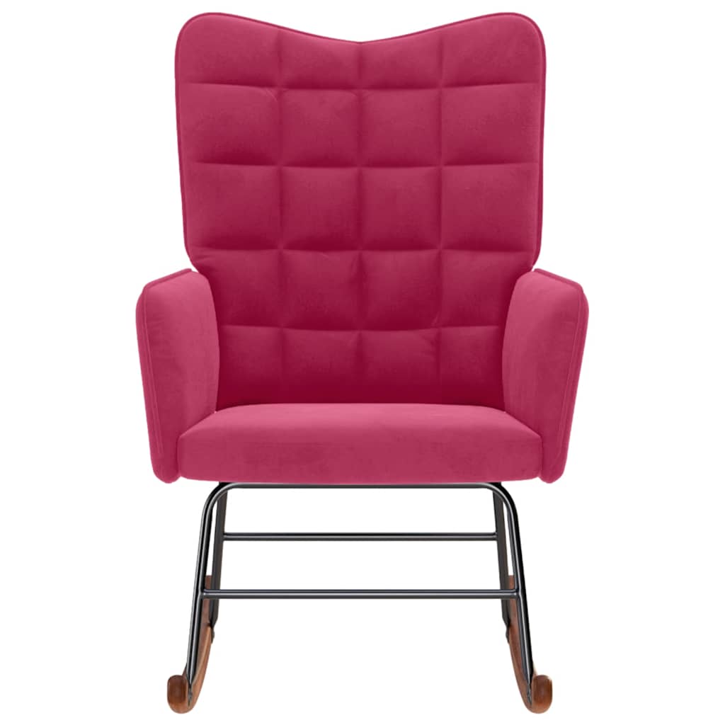 Schaukelstuhl Weinrot Samt