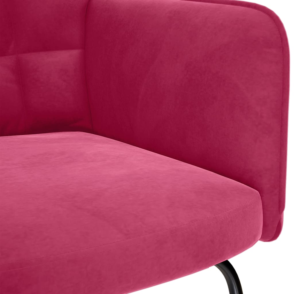 Schaukelstuhl mit Hocker Weinroter Samt