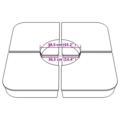 4-tlg. Kreuzfuß-Schirmständer-Set 100 kg PP