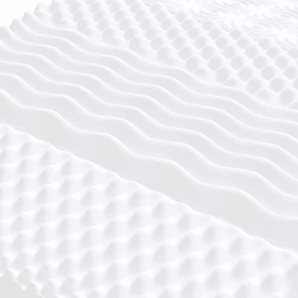 Schaumstoffmatratze Weiß 140x210 cm 7-Zonen Härtegrad 20 ILD