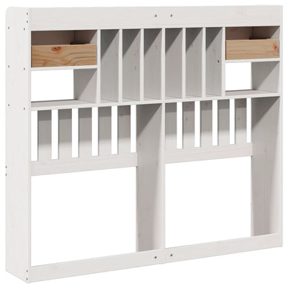 Kopfteil mit Stauraum Weiß 135 cm Massivholz Kiefer