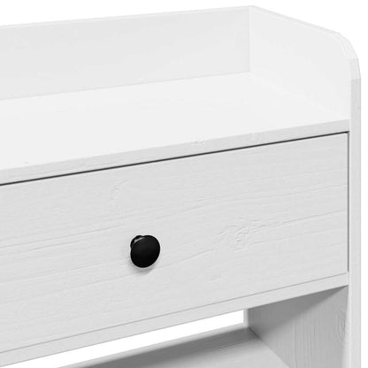 Kopfteil mit Stauraum Weiß 135 cm Massivholz Kiefer