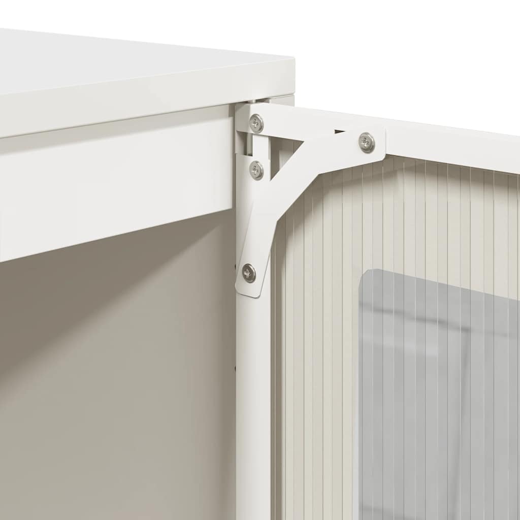 Sideboard Weiß 100,5x39x107 cm Kaltgewalzter Stahl